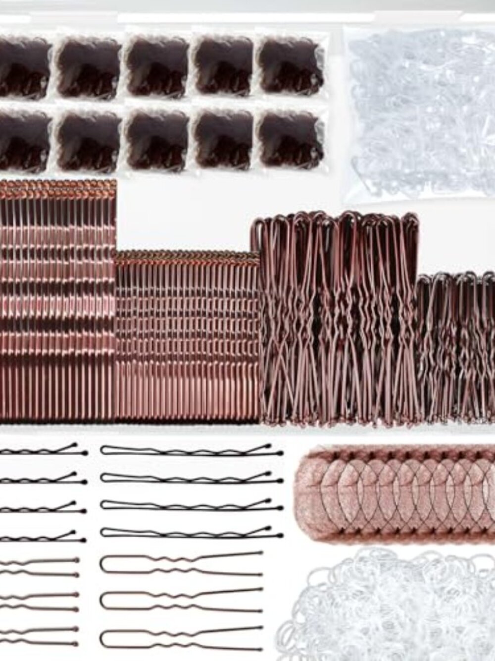 510PCS Brown Bobby Pins Hair Pins Kit with Hair Net